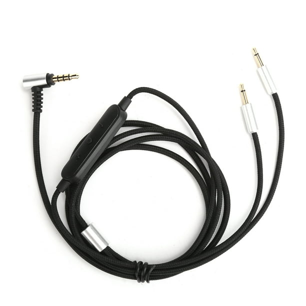 Cable de auriculares Cable de auriculares Cable de auriculares Cable de audio de repuesto Cable de aCable de auriculares, cable de audio negro buena conductividad eléctrica para Sennheiser HD202 HD497