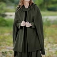 thumbnail image 5 of Women's Poncho Cape with Pockets, Hooded Cloak for Women Plus Size Open Front Cardigan Shawls Coat Trench Outwear (Small, Army Green), 5 of 6