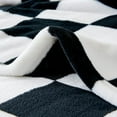 thumbnail image 5 of Checkered Throw Blanket for Couch, Soft & Cozy Fleece Flannel Blanket with Checkerboard Grid Home Decor, Checkered Black, 50x60 Inches, 5 of 7