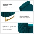 thumbnail image 7 of Upholstered Flip-Top Storage Bench Button Tufted with Pillows Golden Base for Home Bedroom Teal, 7 of 7