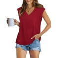 thumbnail image 2 of SUCS Cap Sleeve Tops for Women Summer V Neck Tank Top 2024 Casual Loose Fit, 2 of 5