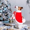 thumbnail image 4 of Disfraz navideño para mascotas: poncho con capa y gorro de Papá Noel para gatos y perros pequeños, color rojo, 1 unidad (talla S)., 4 of 5