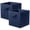 Navy Blue, variant on PinkSheep Collapsible Fabric Cube Storage Bins, 11" Cube Organizer Basket Bin, Navy Blue, 2 Pack