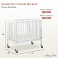 thumbnail image 4 of Dream On Me, 3 in 1 Birch Folding Portable Crib - White, 4 of 7