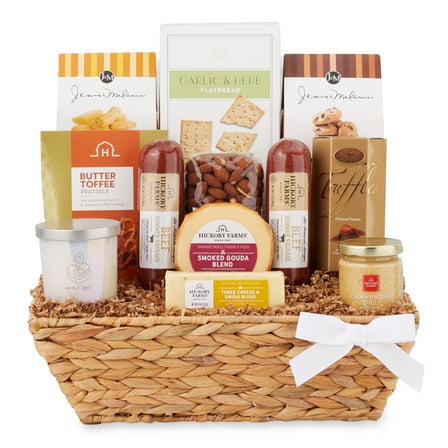 Hickory Farms Love & Light Gift Basket​, 12 pieces | Premium Summer Sausage Gift Set