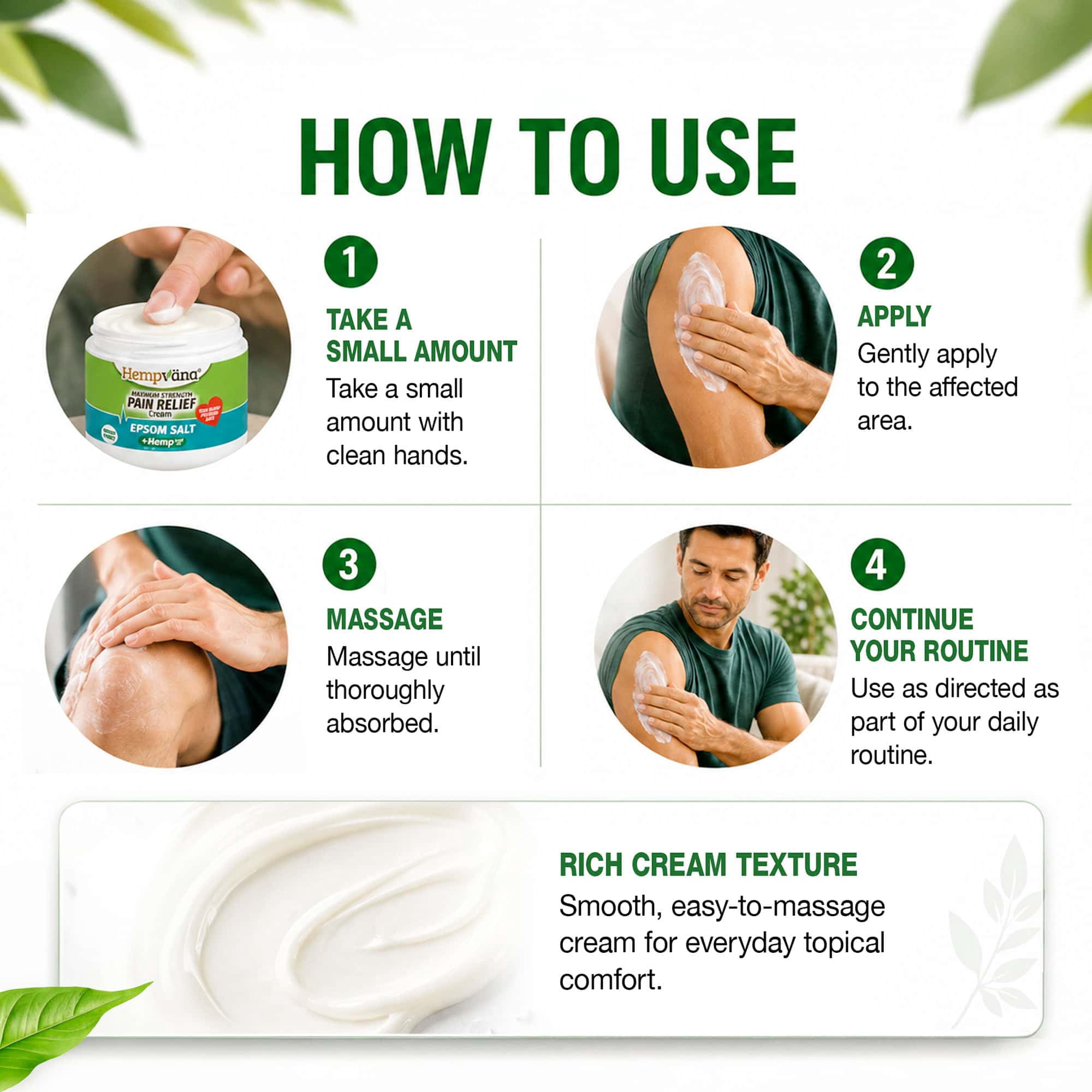 Hempvana Epsom Salt Maximum Strength Pain Relief Cream, 3 oz