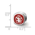 thumbnail image 4 of Sterling Silver Rhodium Plated U of South Dakota Enamel Cushion Bead, 4 of 5