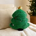 thumbnail image 4 of Cute Christmas Tree Plush Throw Pillow, Soft Mint Green Xmas Tree Shaped Decorative Cushion with Golden Star, Embroidered Face Accent Pillow for Sofa Couch Bedroom Christmas Home Decor, 4 of 7