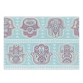 thumbnail image 1 of Hamsa Cutting Board, Bohemian Style Pattern with Open Hamsa Hands Ornate Mandala Theme Art Boho Print, Decorative Tempered Glass Cutting and Serving Board, Large Size, Blue Pink, by Ambesonne, 1 of 1