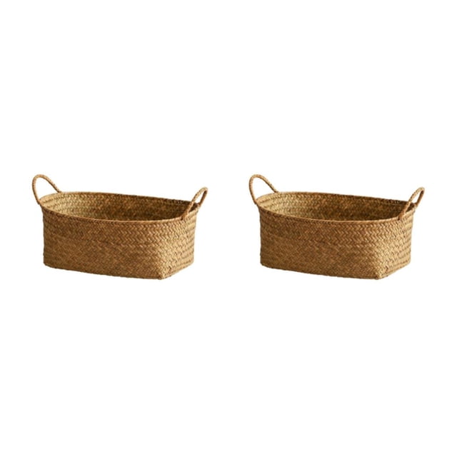 Bewildely Canasta de almacenamiento tejida de algas marinas duradera para organizar con estilo Canasta de frutas mezcladas que no se deforma o Type1 NO1
