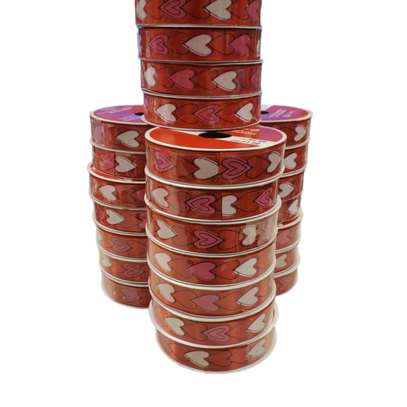Valentine's Day Decorative Red, Pink, and White Hearts Ribbon 5/8"" x 3yd