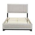thumbnail image 5 of Upholstered King Platform Bed Frame with 2-Tone Wood Finish, No Box Spring Required, Sturdy Slat Base for Mattress Support and Airflow, 5 of 10
