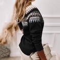 thumbnail image 5 of SETOOFF Women Geometric Pattern Crew Neck Knit Sweater Long Sleeve Color Block Printed Knitted Pullover Jumper Fall Winter Layering Top, 5 of 7