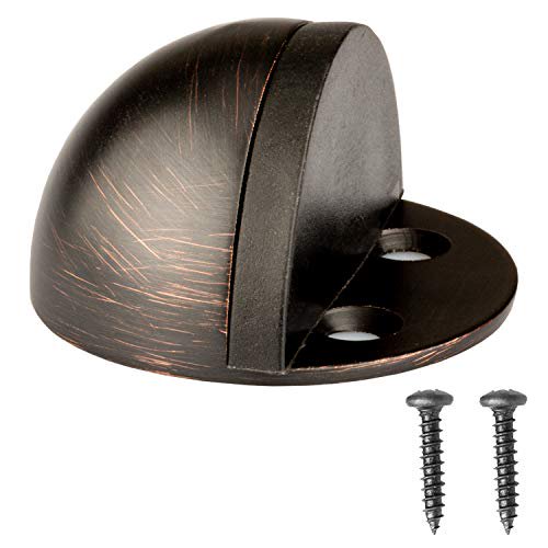 Floor Door Stop with Rubber Bumper 5 Pack, Oil Rubbed Bronze in Floor