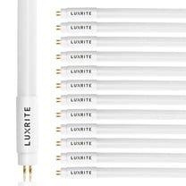 Luxrite 12-Pack 4FT T5 LED Tube Lights 24W=54W 3500K Natural White Ballast and Ballast Bypass Compatible Damp Rated