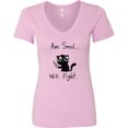 thumbnail image 3 of Inktastic Am Smol Will Fight Women's V-Neck T-Shirt, 3 of 5