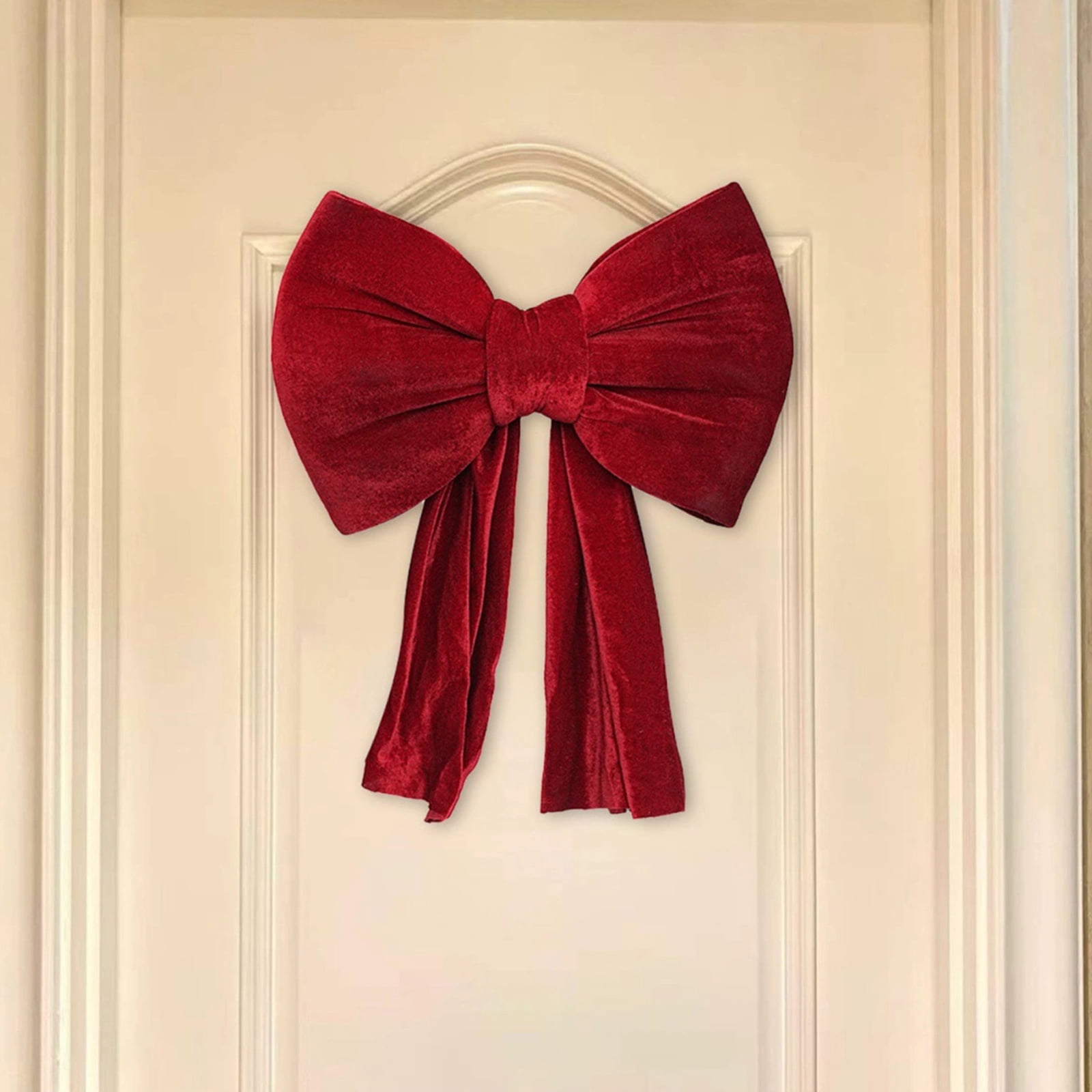 Large Red Plushie Bow Tie For Wedding And Party Backdrop Decoration With Vibranted Color And Soft Texture