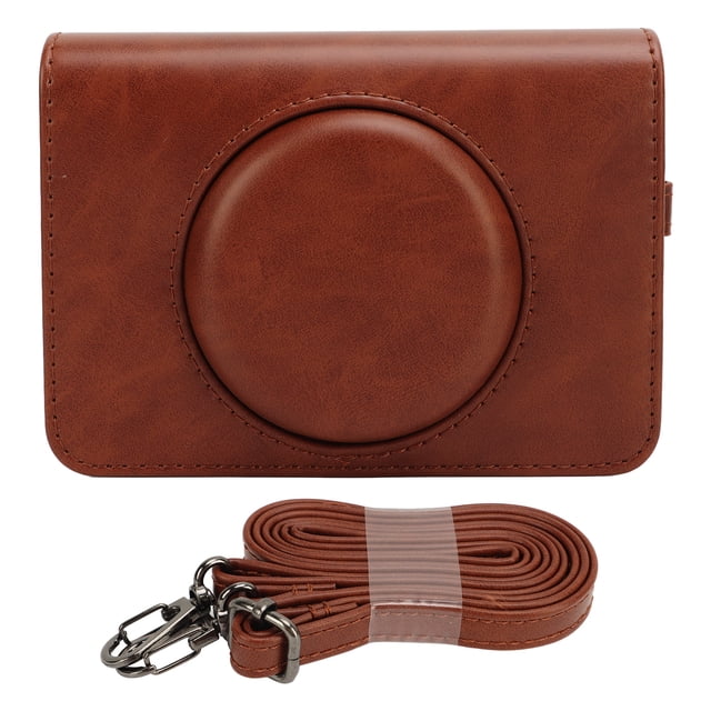 Housse de Protection avec Bandoulière Réglable PU Sac de Transport en Cuir pour Caméra C210R Mini Shot2 Retro