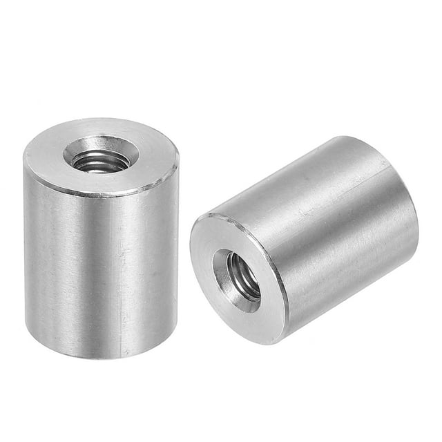 Uxcell 5Pack Round Connector Nuts, M8x25x20mm Coupling Nut Sleeve Rod Bar Stud Nut