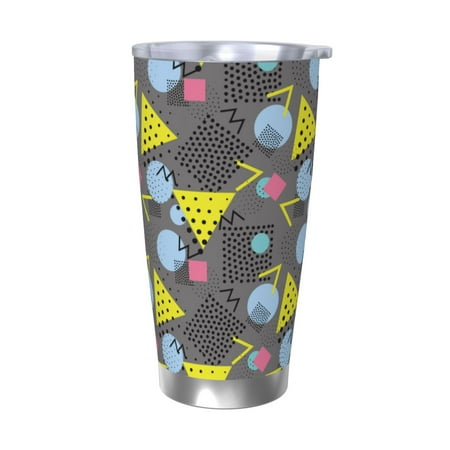 

Ocsxa Geometric Pattern 20oz Travel Coffee Mug with Flip Lid Stainless Steel Insulated Insulated Coffee Mug Thermal Cup with Splash Proof Sliding Lid-Without Straw