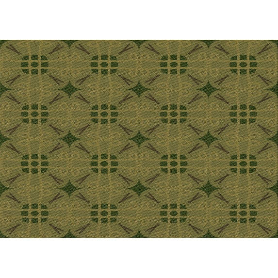 Ahgly Company Machine Washable Indoor Rectangle Transitional Dark Yellow Green Area Rugs, 2' x 5'