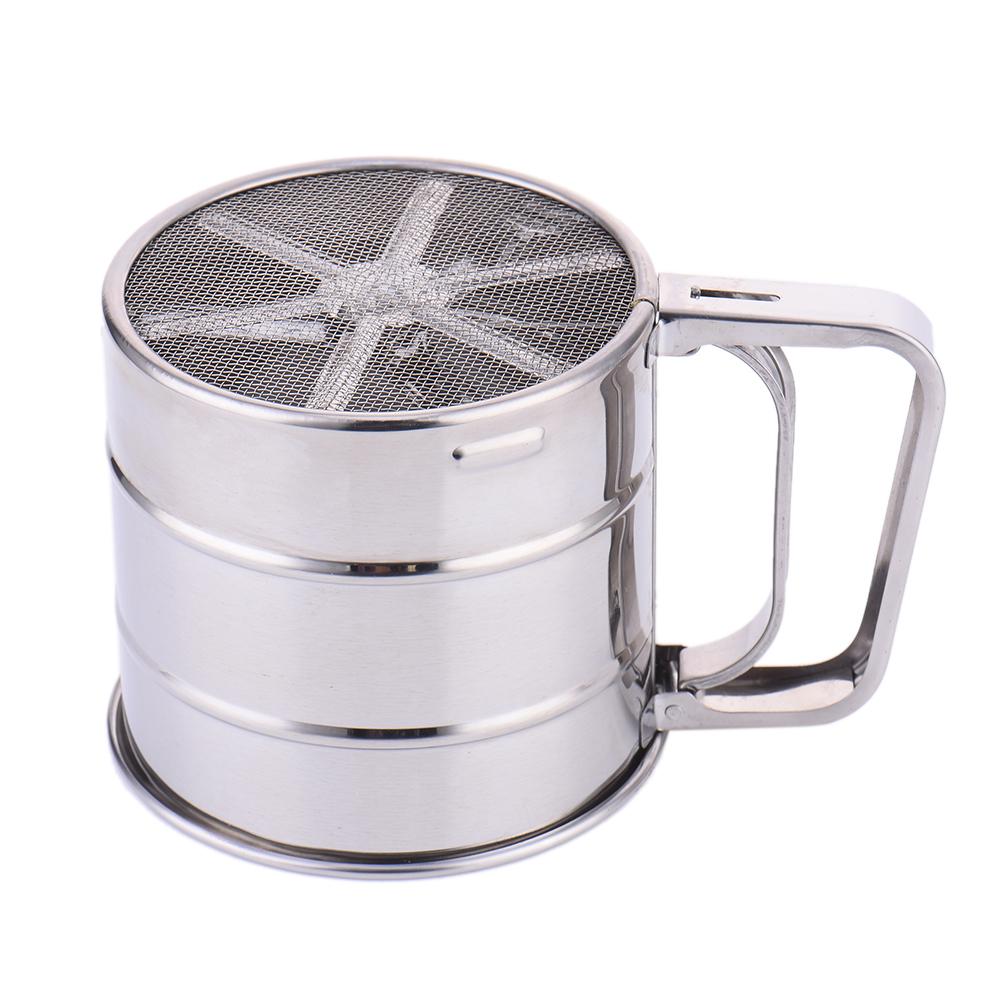 Stainless Steel Singledeck Flat Flour Sifter Handheld Flour Sifter