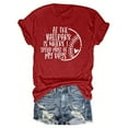 thumbnail image 1 of Hvobtty T-Shirt à Manches Courtes Col Rond Décontracté pour Femmes, T-Shirt de Sport de Baseball Imprimé avec Col Rond et Haut à Manches Courtes, 1 of 4
