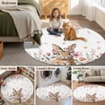 thumbnail image 6 of Round Area Rug 4ft, Easter Pastoral Bunny Rose Non-Shedding Washable Area Rug, Colorful Egg Floral Leaves Non Slip Low-Profile Circle Rugs for Living Room, Bedroom Dining Room, 6 of 9