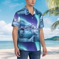 thumbnail image 3 of Balery Night At Lake Aurora 1 Camisas hawaianas de manga corta para hombre, camisas playeras de corte holgado, camisas de vacaciones con botones,3X-Large, 3 of 7