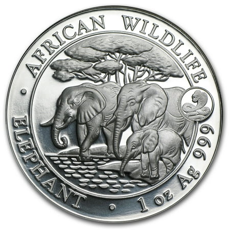 2013 Somalia 1 oz Silver African Elephant (Snake Privy)