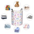 thumbnail image 4 of Balery Easter Colorful Rabbit Cesta de ropa redonda con asas, impermeable, independiente, para ropa, juguetes, dormitorio y familia-Small, 4 of 6