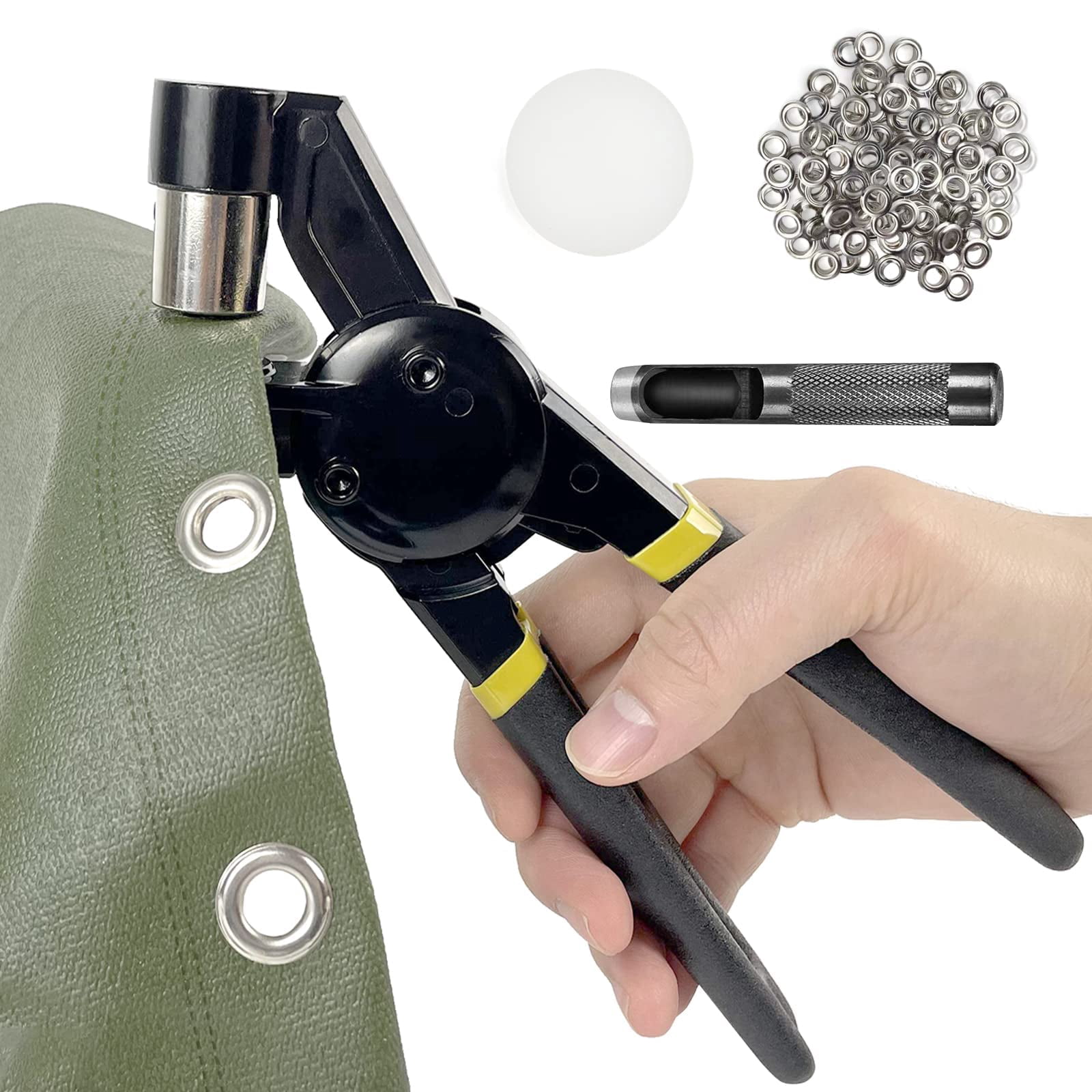 Grommet Tool Kit  3/8 Inch Handheld Eyelet Manual Press Machine With 500 10 Mm Grommets
