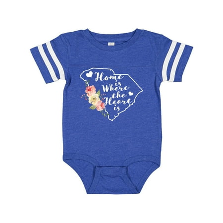 

Inktastic South Carolina Home is Where The Heart is with Watercolor Floral Gift Baby Girl Bodysuit