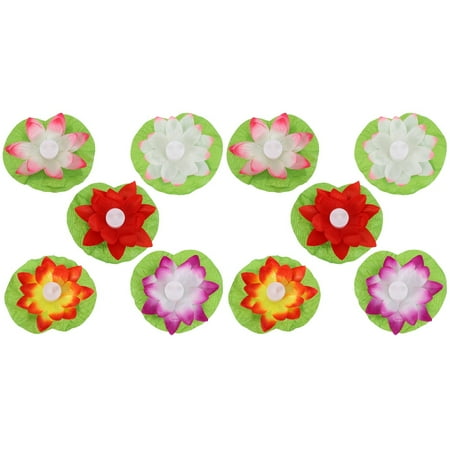 

10 Pcs Auspicious Lotus Light LED Decor Pond Lights Flowers Floating Candle Festival Lamps Electronic Plastic