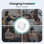 Topadre 2PC 40W GaN Dual USB-C Ports Fast Charger with Indicator Light for iPhone/Samsung Series