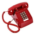 thumbnail image 1 of Teléfono fijo de escritorio con cable de diseño retro para abuelos 13 x 22,2 x 11,5 cm Rojo, 1 of 8