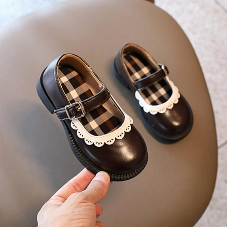 URMAGIC Toddler Girl s Classic Mary Jane School Uniform Shoes Flat Dress Shoes 16 Months 7 Years