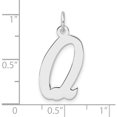 thumbnail image 4 of Sterling Silver Large Rhodium-Plated Script Letter Q Initial Charm (Width 11.58) (Length 25.92) - Jbsp, 4 of 5