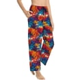 thumbnail image 2 of Xecao Colorful Hawaii Palms Women's Straight Lounge Pajama Pants: The Epitome of Relaxed Sleepwear, 2 of 9