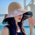 thumbnail image 3 of Sombrero de visera de playa para mujer - Sombrero de protección solar superior vacío Gorra de ala ancha Sombrero de verano, 3 of 4