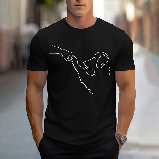 Tops para hombre, blusas y camisas de cuello redondo y manga corta para hombre, blusas casuales de cuello redondo con estampado de moda para hombre, blusas de cuello redondo y manga corta, camisas par