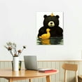 thumbnail image 2 of COMIO Funny Animal Black Bear Ducky Bathroom Canvas Wall Art Modern Cute Rubber Duck Room Aesthetic Posters Trendy Nursery Toilet Restroom Accessories Prints Paintings Decor, 2 of 4