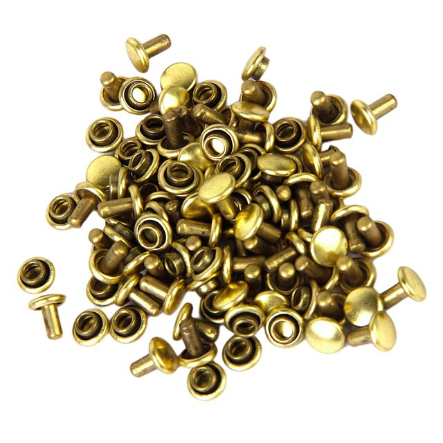 50 juegos de sujetadores de remaches dobles, botones de , bolsas de cuero para costura de , 6x7mm BLESIY Remaches de artesanía de cuero