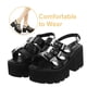 thumbnail image 3 of 1 par de sandalias de mujer con suela gruesa, sandalias creativas y sencillas, zapatos de verano negros, 3 of 5