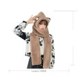 thumbnail image 3 of Fesfesfes Women Winter Warm Hat Solid Color Lovely Plush Ear Scarf Hat 2 In 1 Warm Long Scarf Hat, 3 of 3
