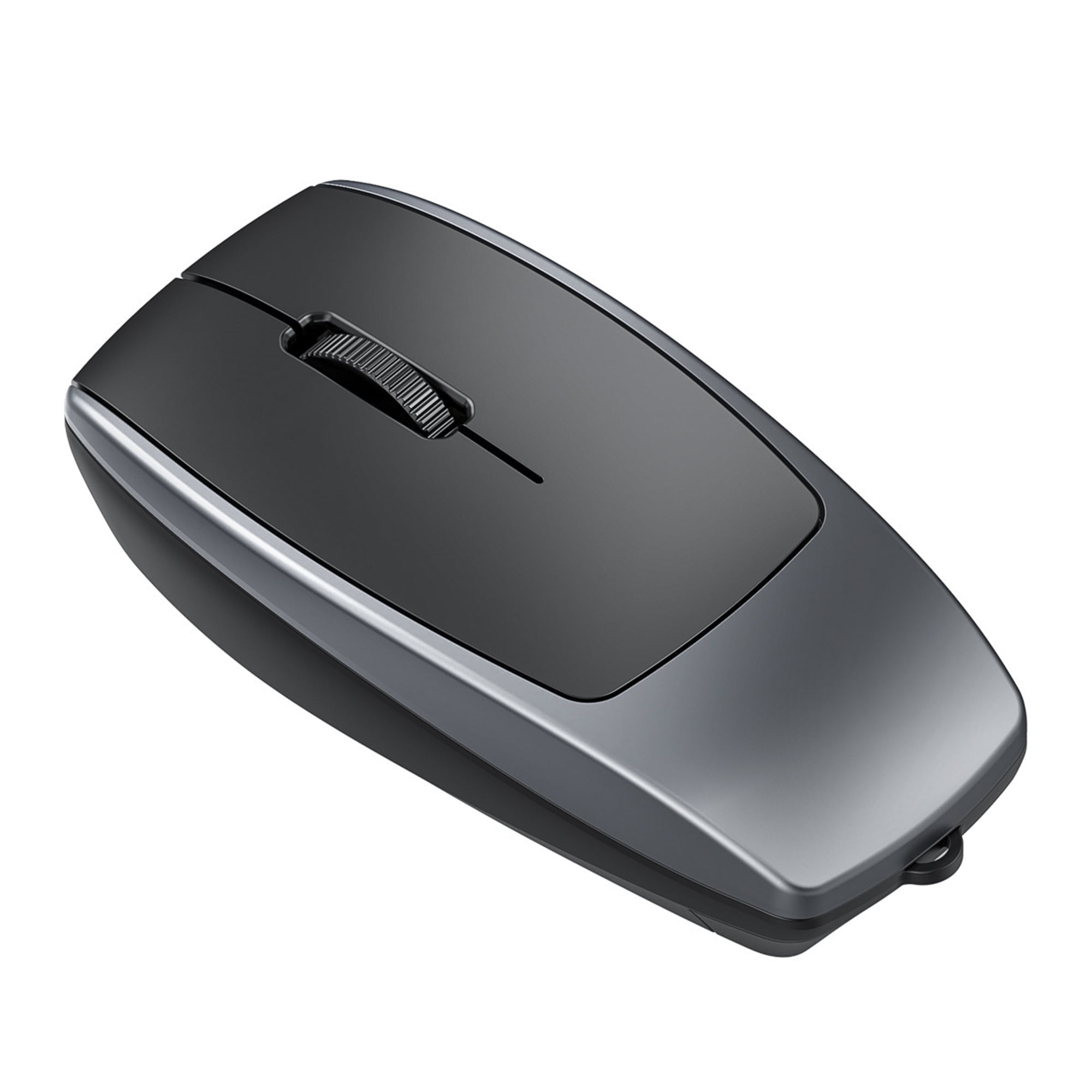 Dpisuuk Bluetooth Mouse Rechargeable Portable Mini Computer Mice with TF Card Reader Optical Lightweight Silent Wireless Mouse for Laptop Tablet Cell Phone Windows Mac OS Android iOS, Grey
