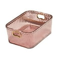 thumbnail image 2 of Caja de almacenamiento de cosméticos, organizador de escritorio, asas integradas, ligera, multiusos. Rosa, 2 of 9