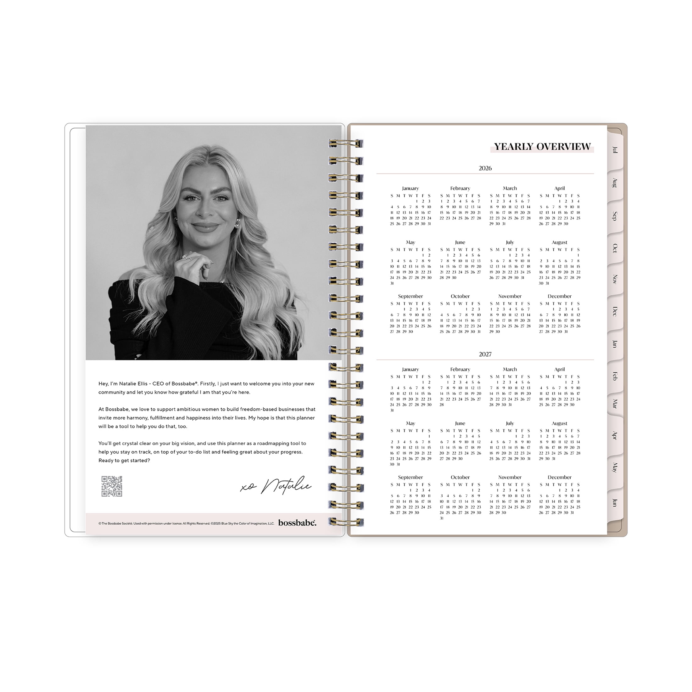 Bossbabe for Blue Sky Monthly Weekly Planner, 5" x 8", Wanisa 15-Month (April 2026 - June 2027)