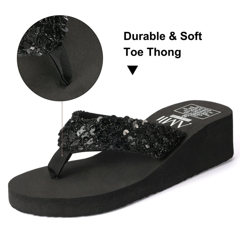 Glitter wedge flip flops new arrivals