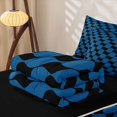 thumbnail image 5 of Erosebridal Navy Squiggle Art Zipper Twin Comforter Sets with Fitted Sheet and 2 Pillowcases,Deep Blue Black Line Zipper Bedding Set For Boys,Black Reversible,4 Pieces, 5 of 7